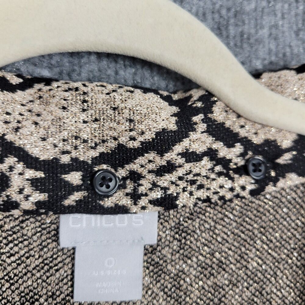 NWT CHICOS Python Print Tie Neck Long Sleeve Snak… - image 6